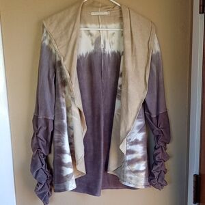 Testimony Los Angeles Tye Dye Cotten Blend Yoga Athleisure Cozy Cardigan USA